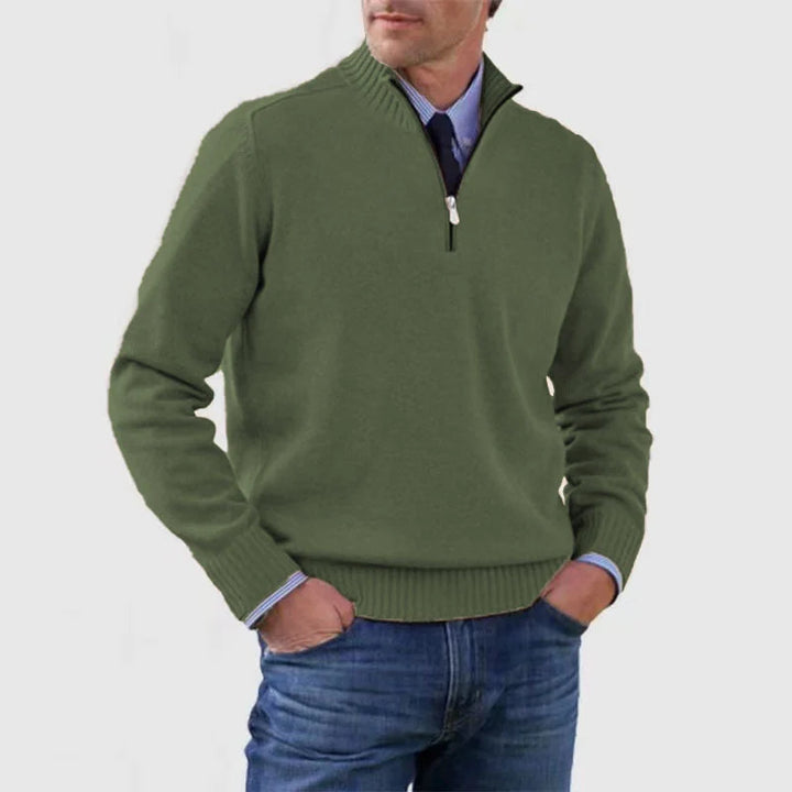 Jonah | Men's Knit Sweater Quarter Zip Mock Neck Pullover