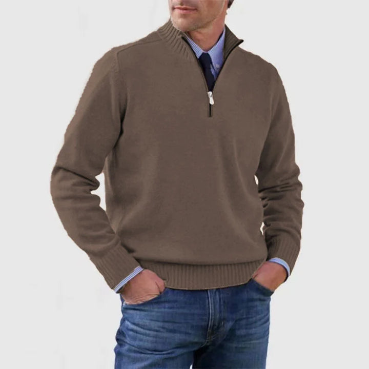 Jonah | Men's Knit Sweater Quarter Zip Mock Neck Pullover