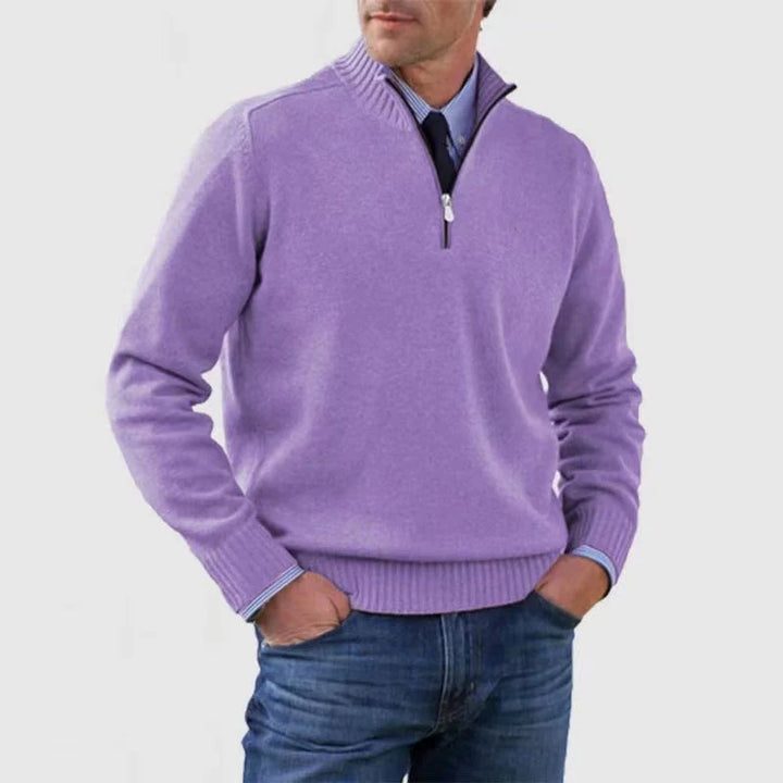 Jonah | Men's Knit Sweater Quarter Zip Mock Neck Pullover