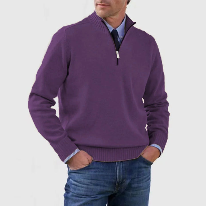 Jonah | Men's Knit Sweater Quarter Zip Mock Neck Pullover