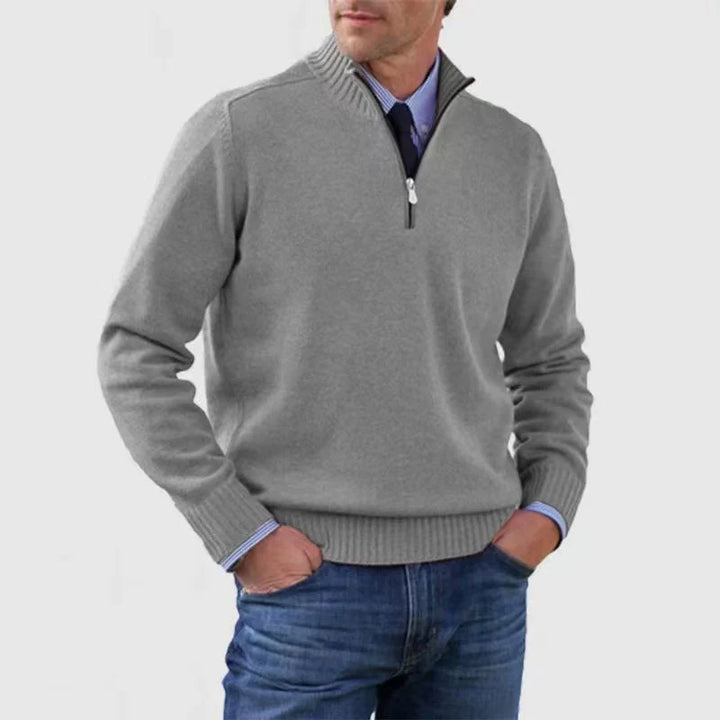 Jonah | Men's Knit Sweater Quarter Zip Mock Neck Pullover