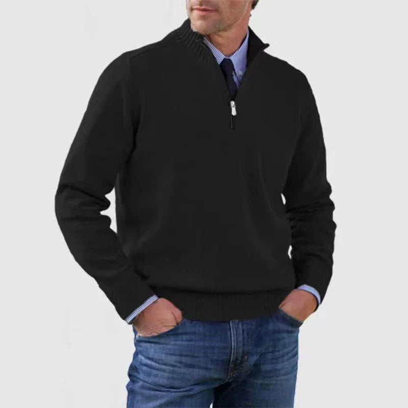 Jonah | Men's Knit Sweater Quarter Zip Mock Neck Pullover