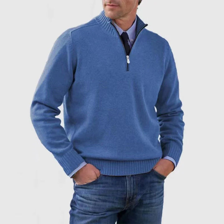 Jonah | Men's Knit Sweater Quarter Zip Mock Neck Pullover