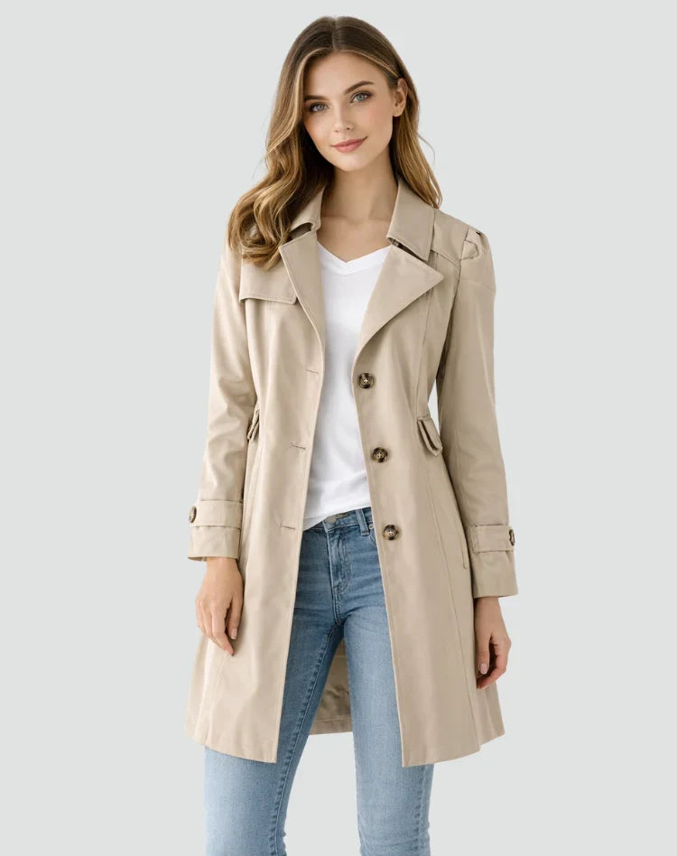 Kayla | Women's Tailored Single Breasted Classic Trench Coat