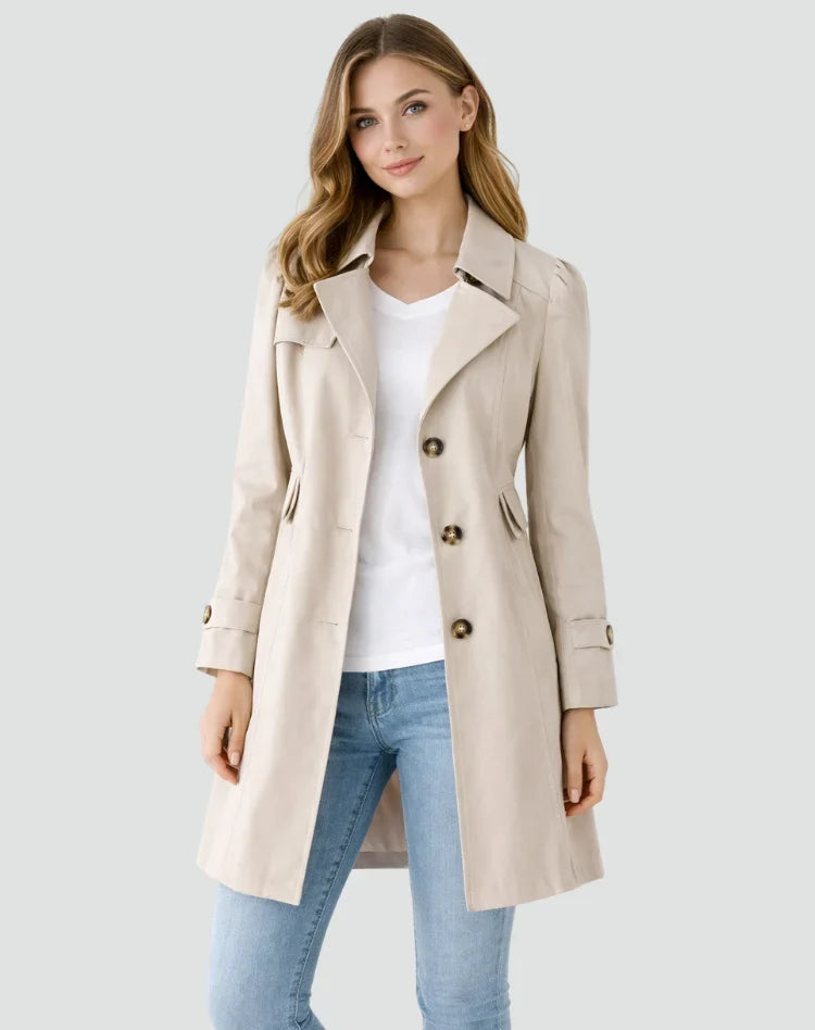 Kayla | Women's Tailored Single Breasted Classic Trench Coat