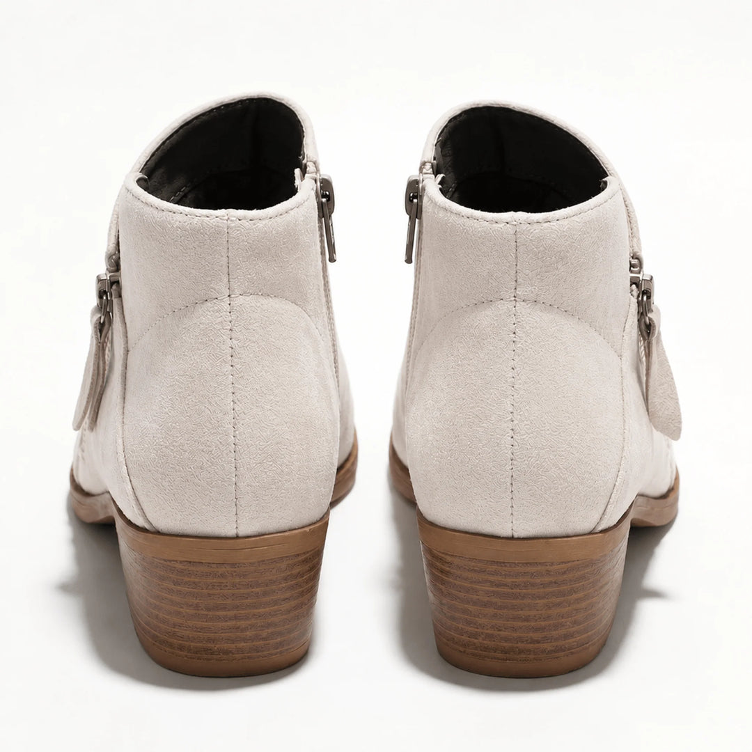 Kira | Women's Ankle Boots Side Zip Low Block Heel Booties