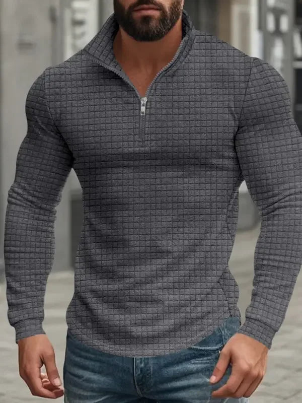 Kyle | Men's Quarter Zip Sweater Textured Slim Fit Pullover