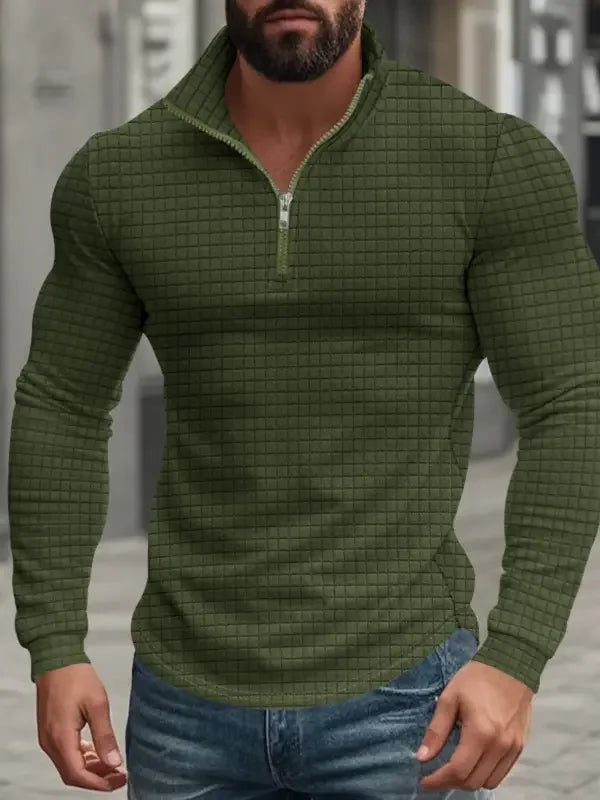 Kyle | Men's Quarter Zip Sweater Textured Slim Fit Pullover