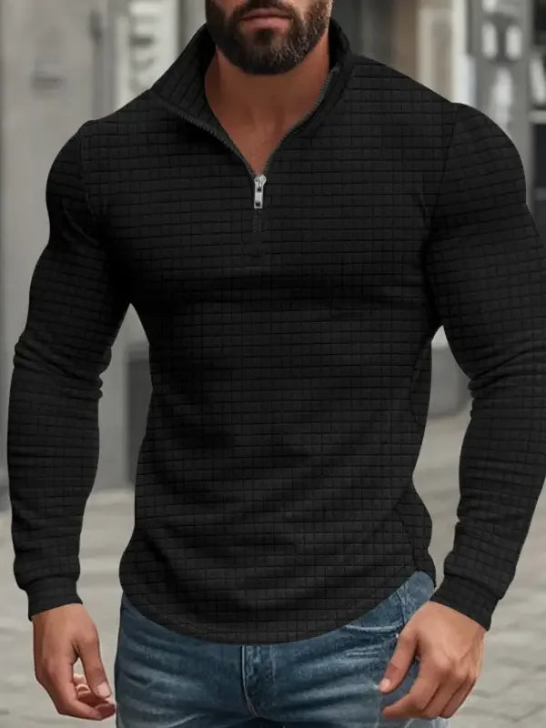 Kyle | Men's Quarter Zip Sweater Textured Slim Fit Pullover
