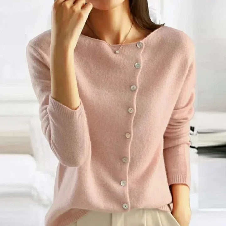Leah | Women's Relaxed Crew Neck Cardigan Sweater