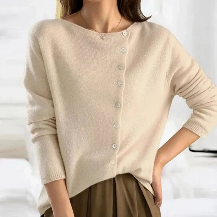Leah | Women's Relaxed Crew Neck Cardigan Sweater