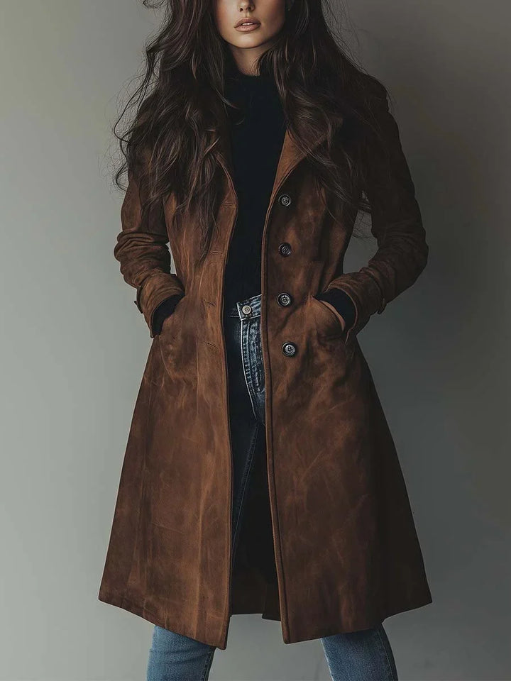 Lindsey | Women's Suede Effect Structured Trench Coat