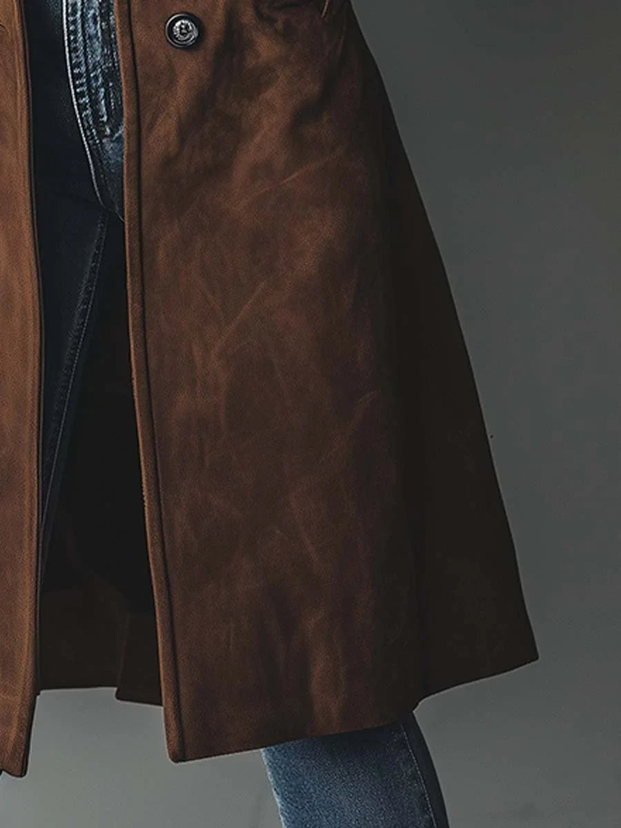 Lindsey | Women's Suede Effect Structured Trench Coat