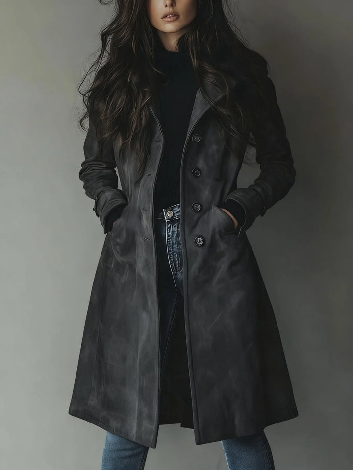 Lindsey | Women's Suede Effect Structured Trench Coat