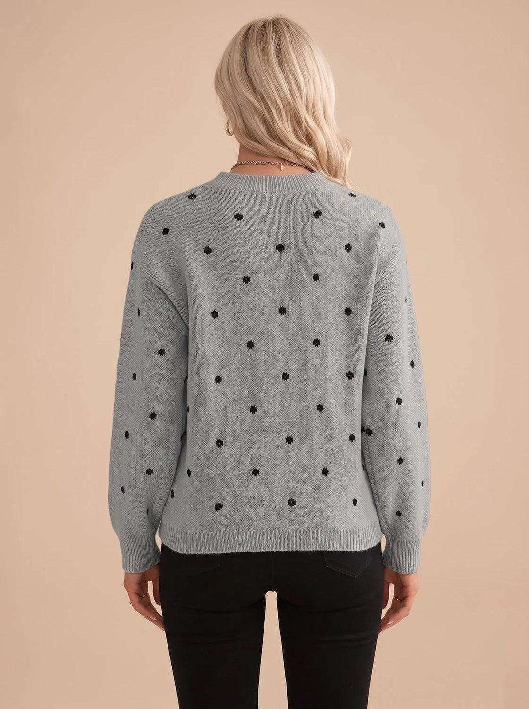 Lola | Women's Polka Dot Sweater Crew Neck Knit Sweater