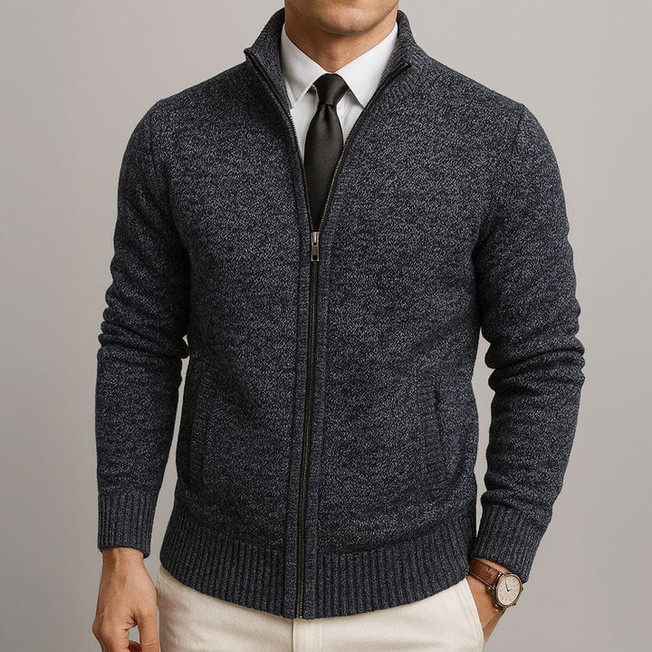 Marcus | Men's Cardigan Zip Up Cardigan Knit Stand Collar