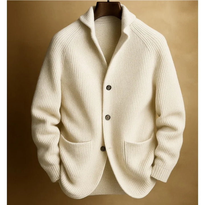 Marisol | Men's Ribbed Button Front Shawl Collar Cardigan