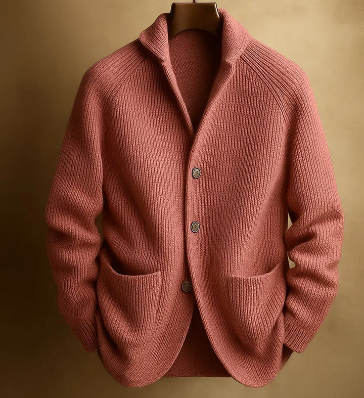 Marisol | Men's Ribbed Button Front Shawl Collar Cardigan