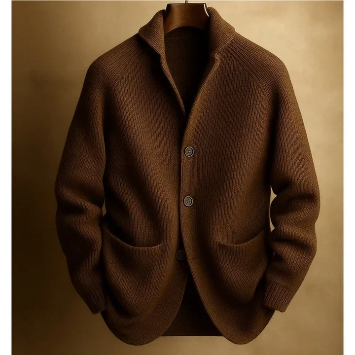 Marisol | Men's Ribbed Button Front Shawl Collar Cardigan