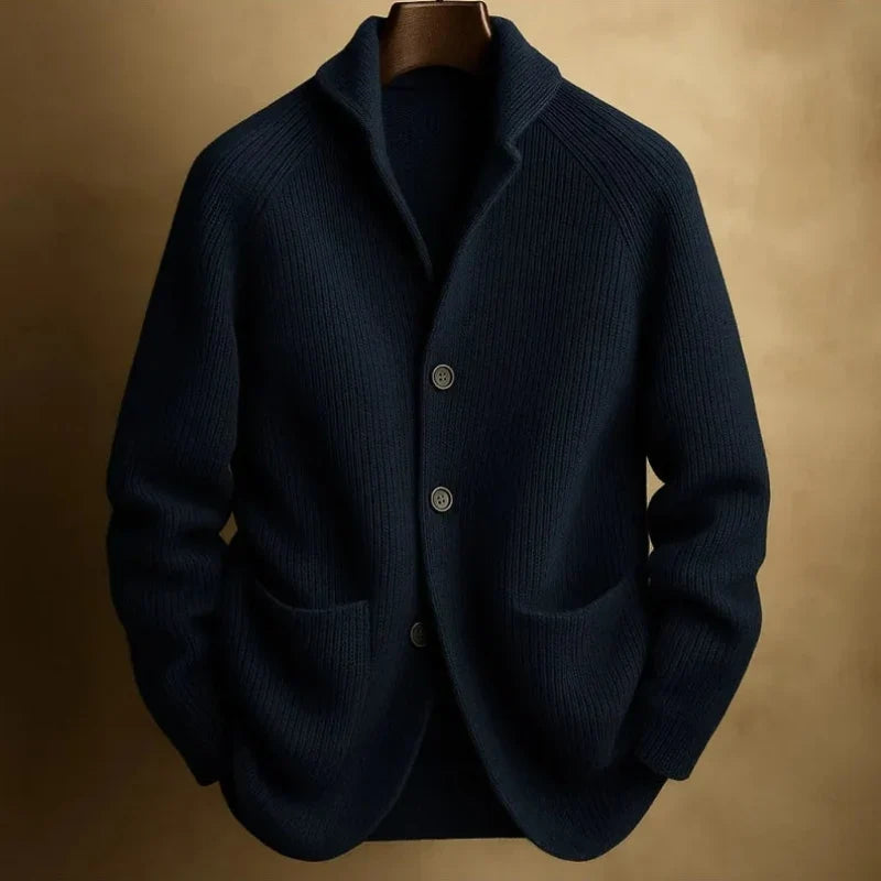 Marisol | Men's Ribbed Button Front Shawl Collar Cardigan