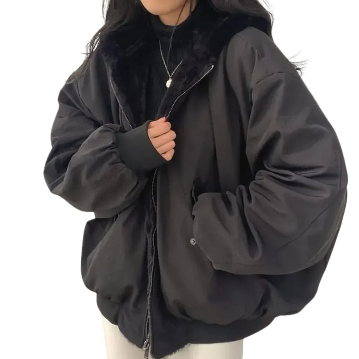 Mary | Women's Padded Hooded Oversized Bomber Jacket