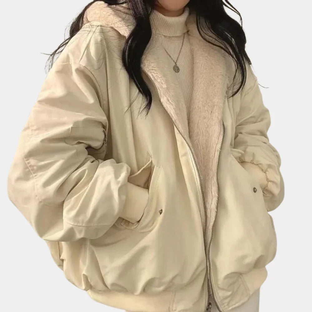 Mary | Women's Padded Hooded Oversized Bomber Jacket