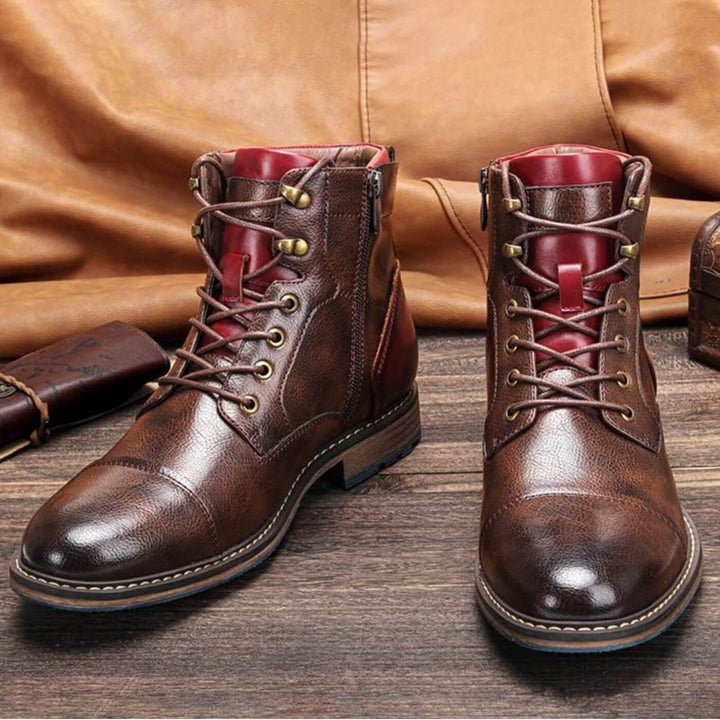 Miles | Men's Oxford Boots Cap Toe Lace Up Dress Boots