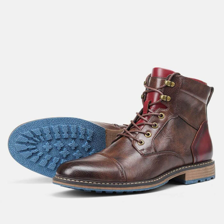 Miles | Men's Oxford Boots Cap Toe Lace Up Dress Boots