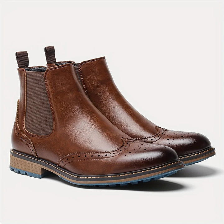 Morgan | Men's Ankle Boots Brogue Chelsea Boots Pull On