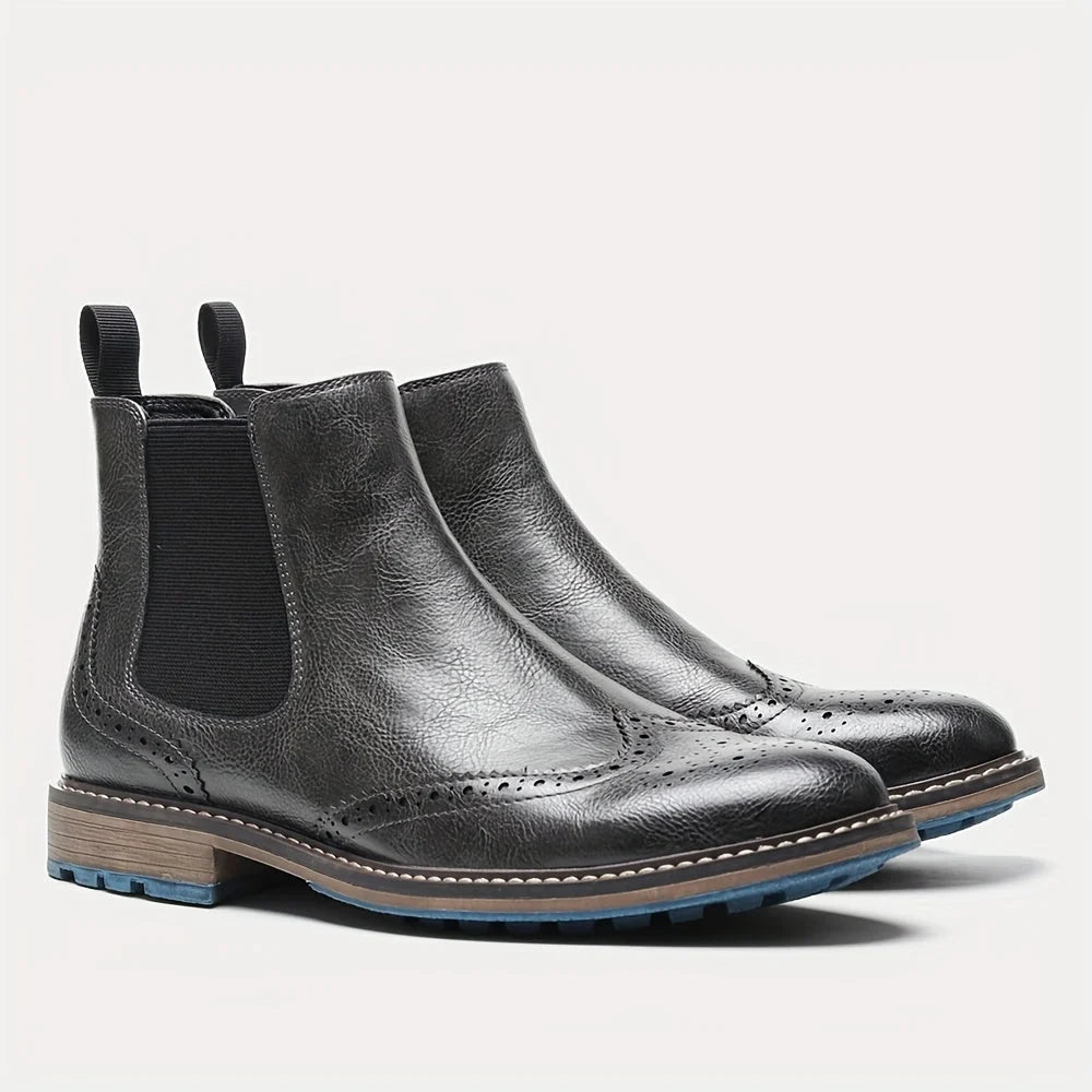 Morgan | Men's Ankle Boots Brogue Chelsea Boots Pull On
