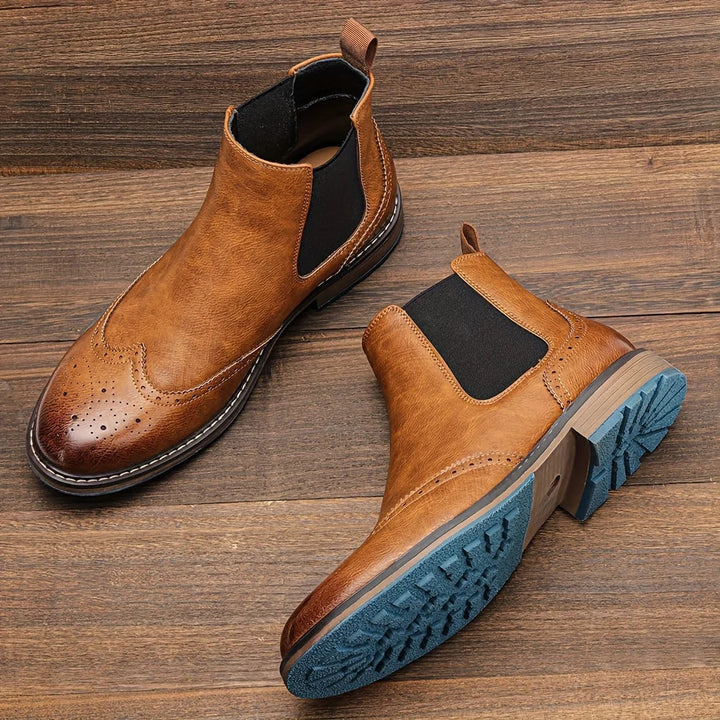 Morgan | Men's Ankle Boots Brogue Chelsea Boots Pull On