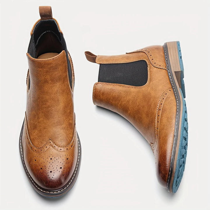Morgan | Men's Ankle Boots Brogue Chelsea Boots Pull On