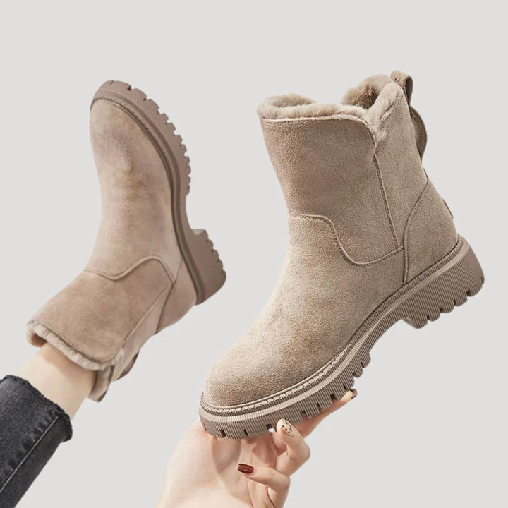 Naomi | Women's Chunky Ankle Boots Faux Fur Lined Boots