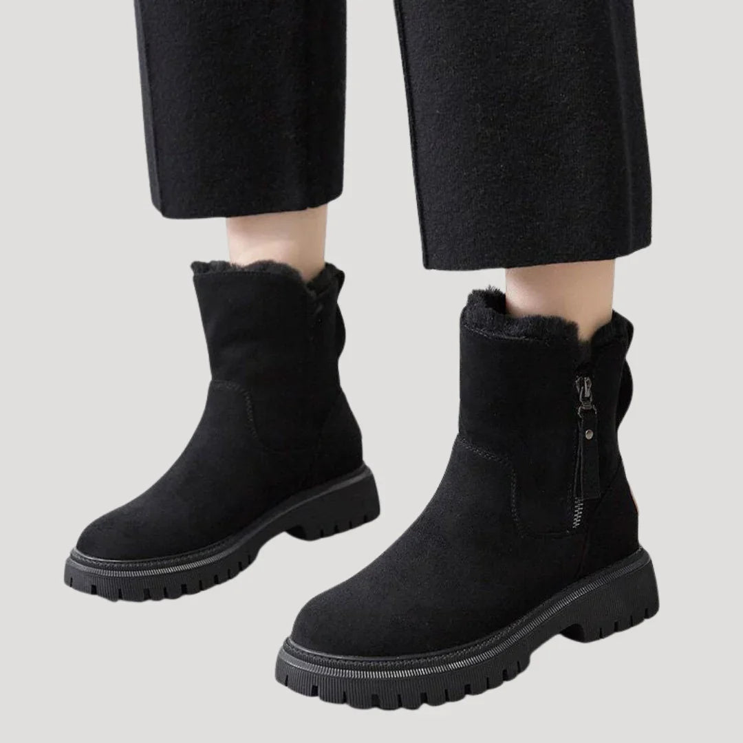Naomi | Women's Chunky Ankle Boots Faux Fur Lined Boots