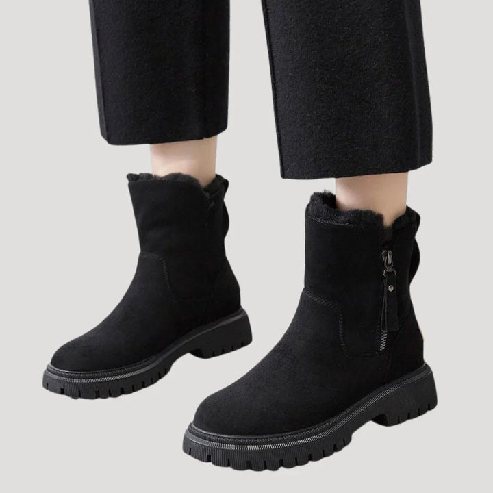 Naomi | Women's Chunky Ankle Boots Faux Fur Lined Boots
