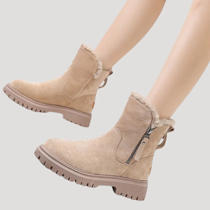 Naomi | Women's Chunky Ankle Boots Faux Fur Lined Boots