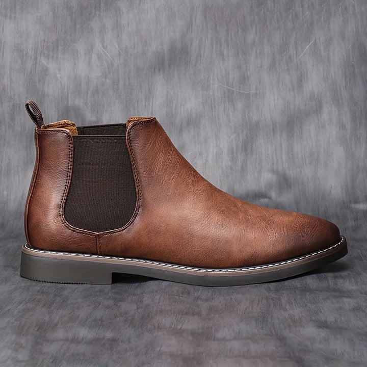 Nigel | Men's Brown Chelsea Boots Slip On Pull Tab