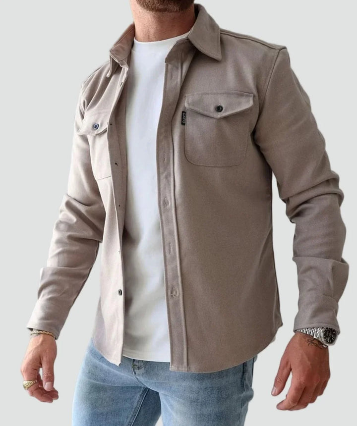 Nolan | Men's Shirt Jacket Button Front Chest Pockets