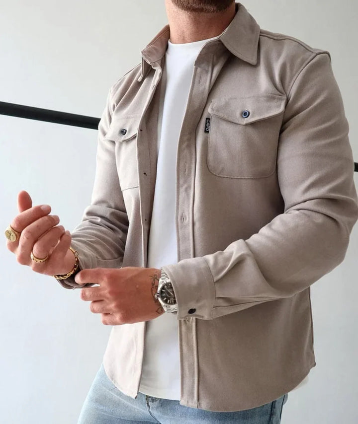 Nolan | Men's Shirt Jacket Button Front Chest Pockets