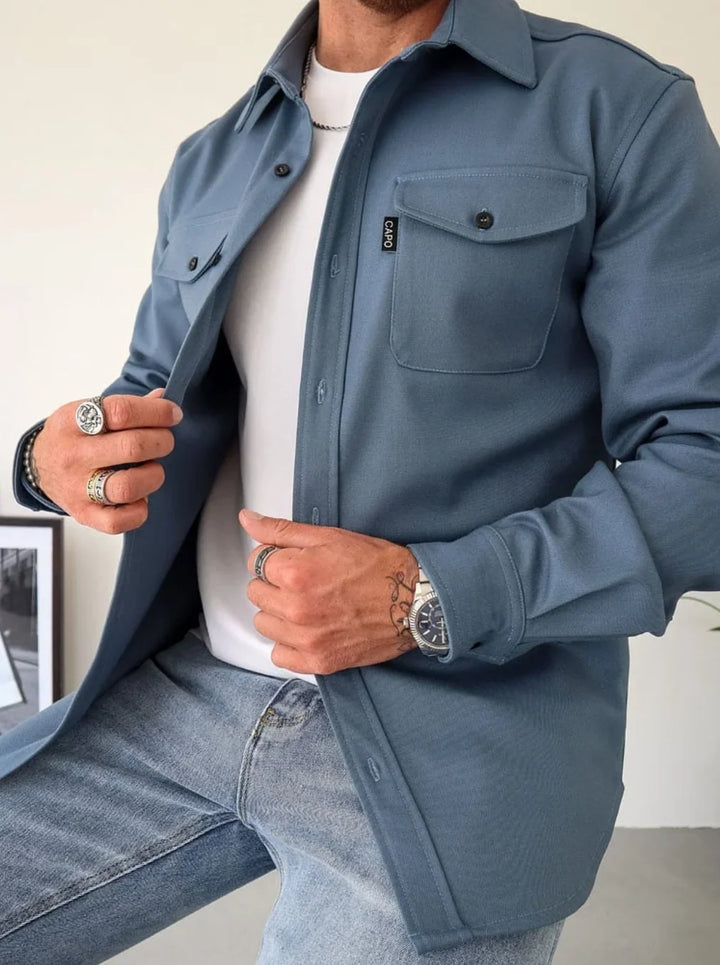 Nolan | Men's Shirt Jacket Button Front Chest Pockets