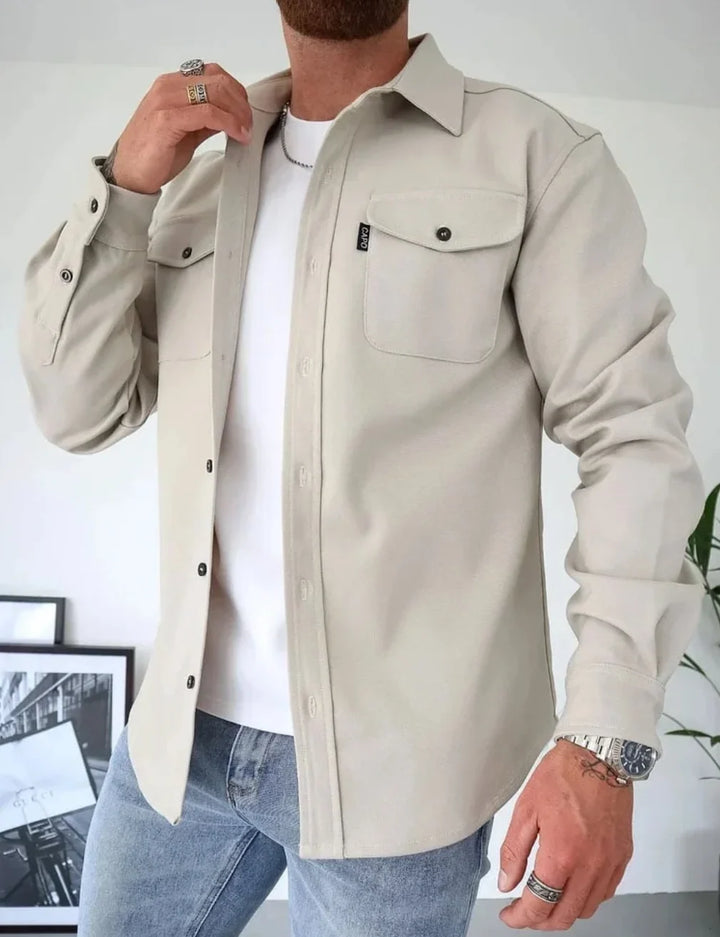 Nolan | Men's Shirt Jacket Button Front Chest Pockets