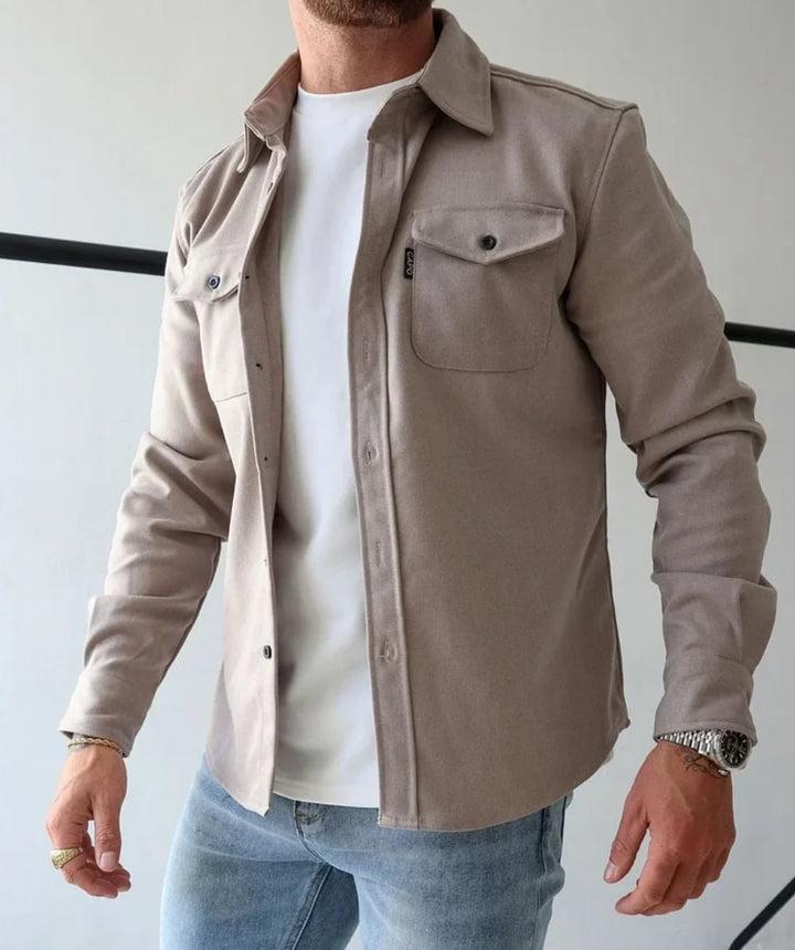 Nolan | Men's Shirt Jacket Button Front Chest Pockets