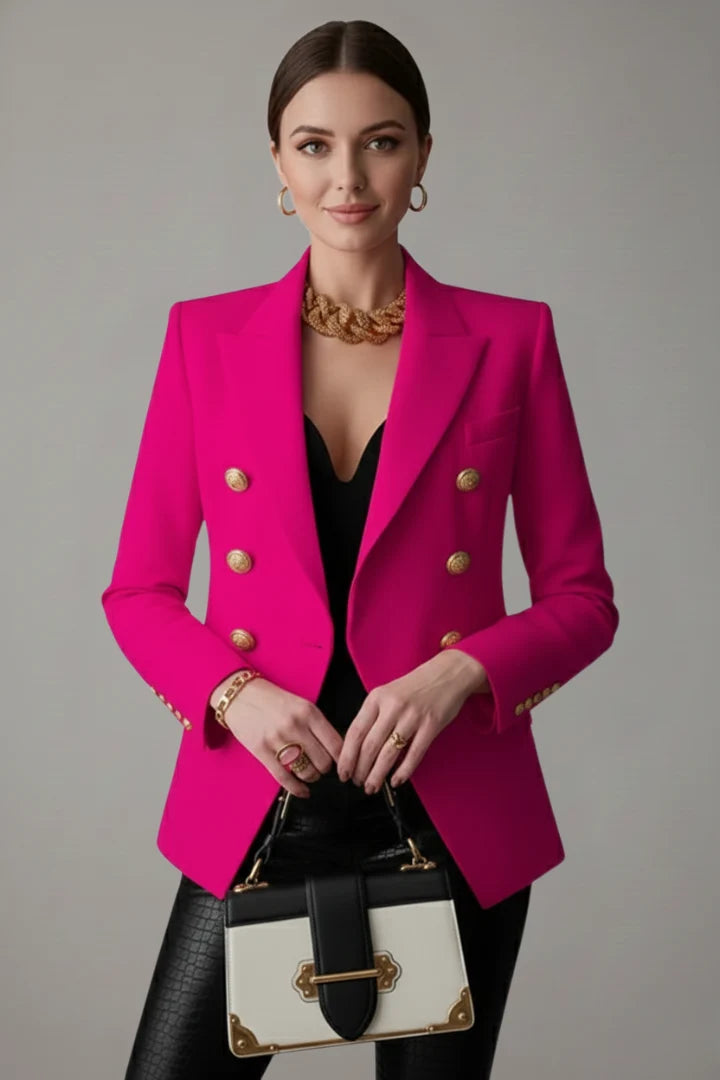 Olive | Women's Double Breasted Jacket Gold Button Blazer