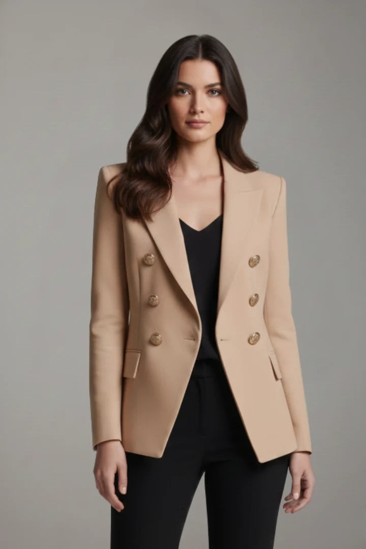 Olive | Women's Double Breasted Jacket Gold Button Blazer