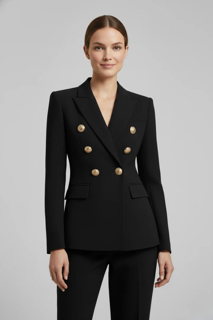 Olive | Women's Double Breasted Jacket Gold Button Blazer