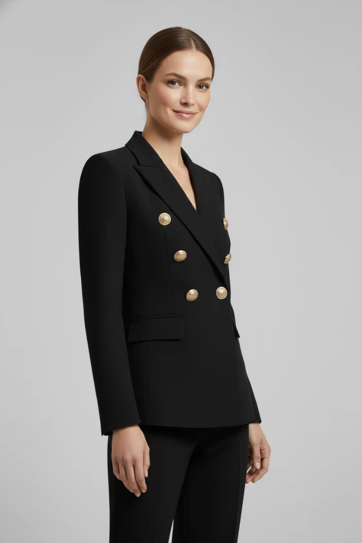 Olive | Women's Double Breasted Jacket Gold Button Blazer