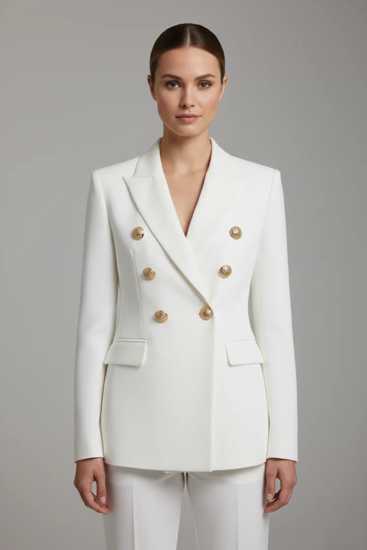 Olive | Women's Double Breasted Jacket Gold Button Blazer