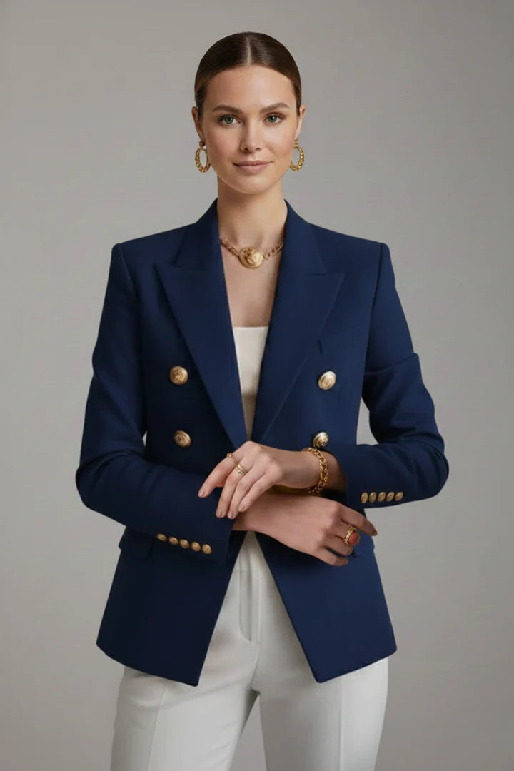 Olive | Women's Double Breasted Jacket Gold Button Blazer