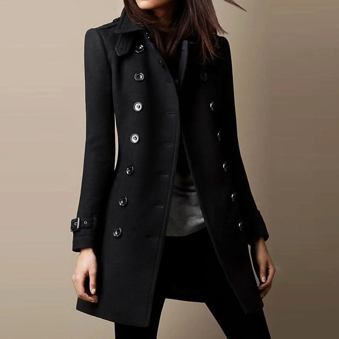 Paloma | Women's Military Coat Double Breasted Long Peacoat