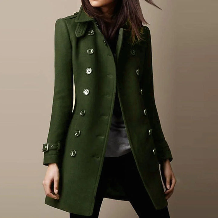 Paloma | Women's Military Coat Double Breasted Long Peacoat